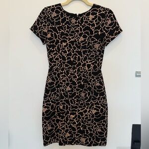 Club Monaco Black and Pink Floral Mini Dress
